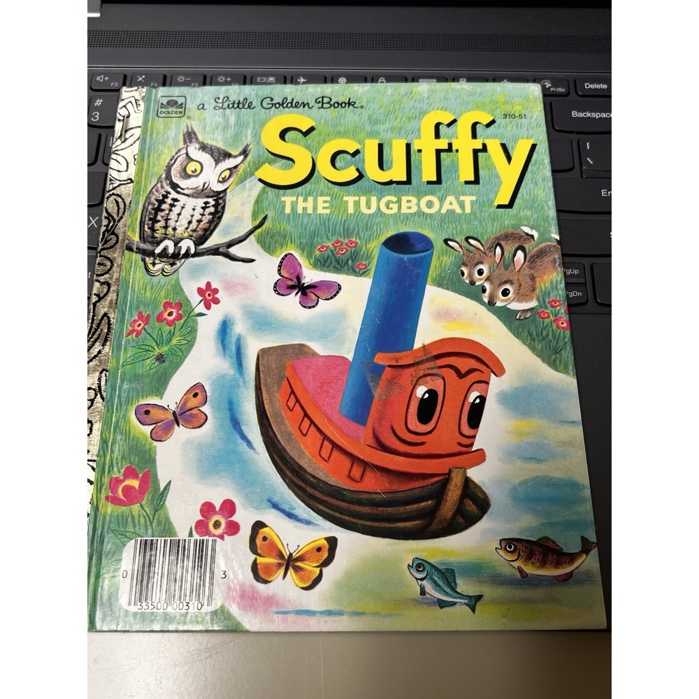 Little Golden Book Scuffy the Tugboat Gertrude Crampton Tibor Hardcover 1974‎